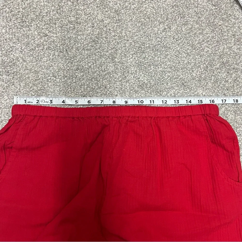 J Crew Relaxed Beach Pants Womens Large Red Airy Gauze BX630 Travel Cover Up NEW - Picture 5 of 11